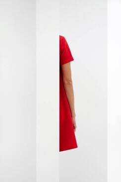 red dress white background no face